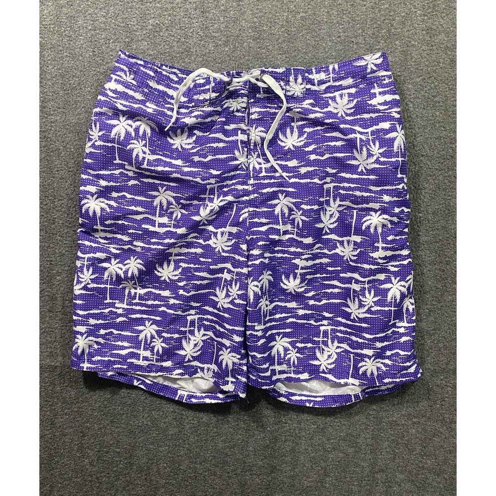 RQQBA Fashion Men'sTropical Print Swim Shorts Size M